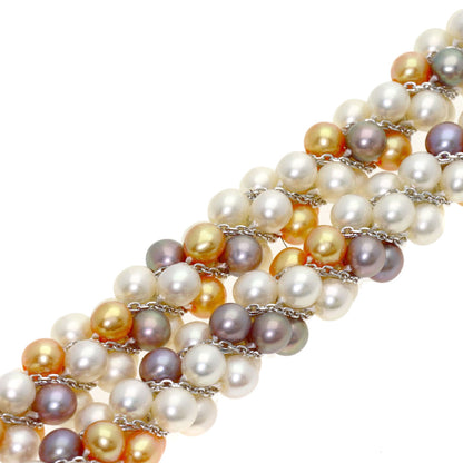 TASAKI Freshwater Pearl Pearl Multicolor Necklace K18 White Gold Ladies [Used]