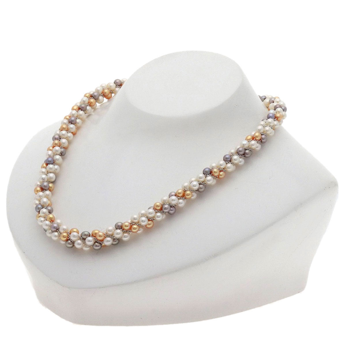 TASAKI Freshwater Pearl Pearl Multicolor Necklace K18 White Gold Ladies [Used]