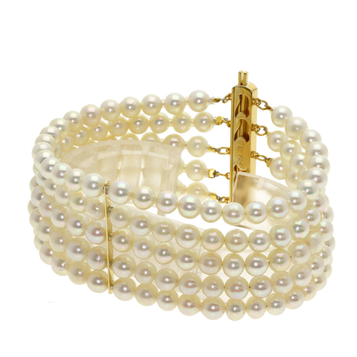 MIKIMOTO Pearl Pearl 5-row Bracelet K14 Yellow Gold Ladies [Used]