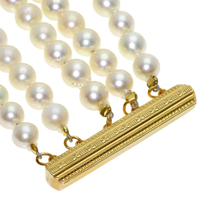 MIKIMOTO Pearl Pearl 5-row Bracelet K14 Yellow Gold Ladies [Used]