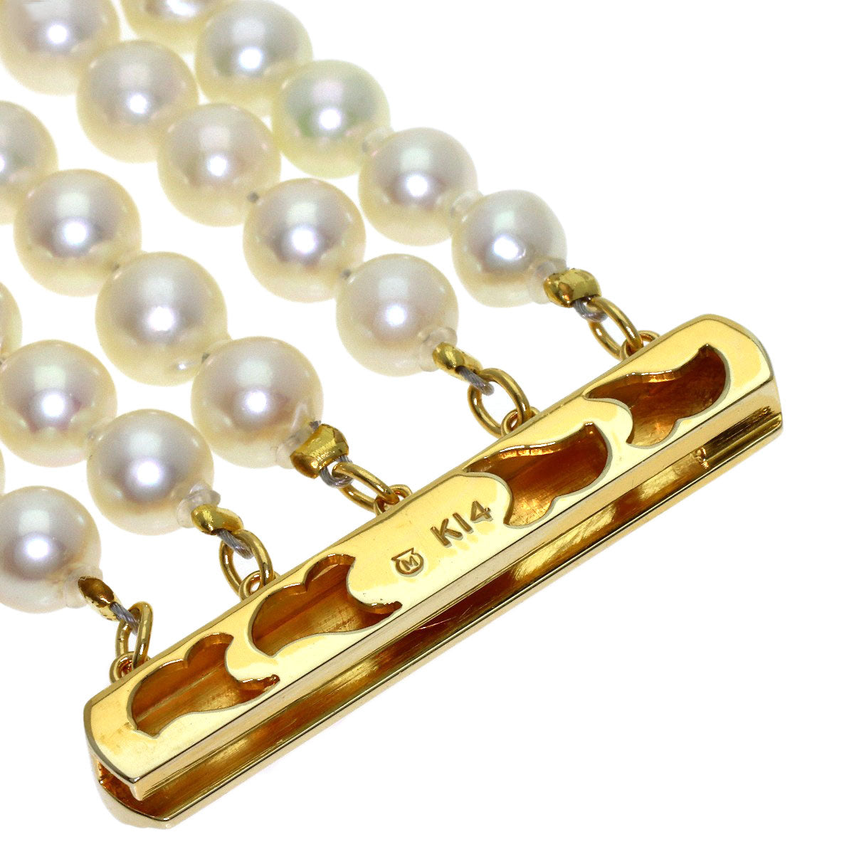 MIKIMOTO Pearl Pearl 5-row Bracelet K14 Yellow Gold Ladies [Used]