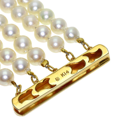 MIKIMOTO Pearl Pearl 5-row Bracelet K14 Yellow Gold Ladies [Used]
