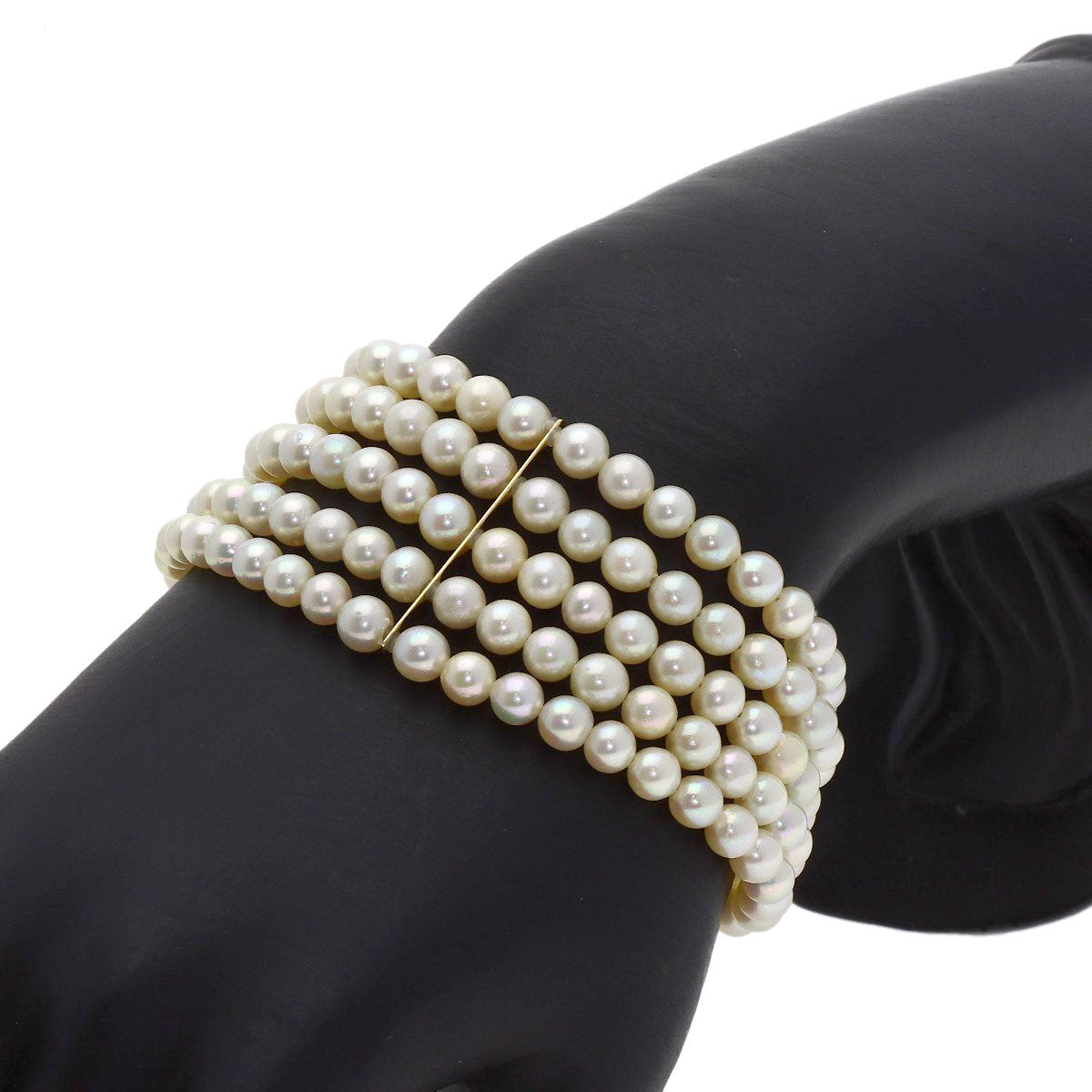 MIKIMOTO Pearl Pearl 5-row Bracelet K14 Yellow Gold Ladies [Used]