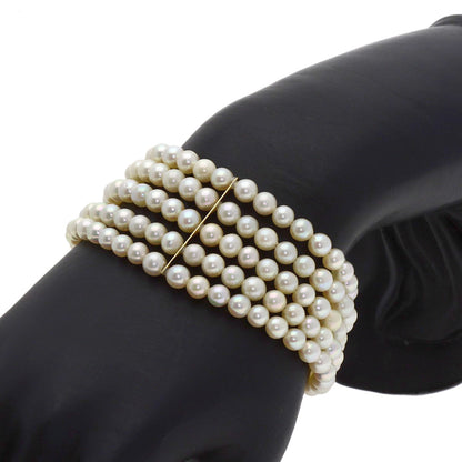 MIKIMOTO Pearl Pearl 5-row Bracelet K14 Yellow Gold Ladies [Used]