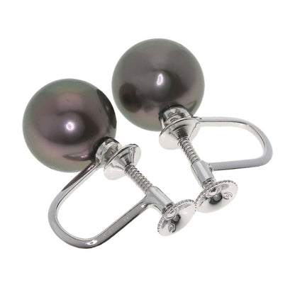 TASAKI Black pearl pearl Earring K14 White Gold Ladies [Used]