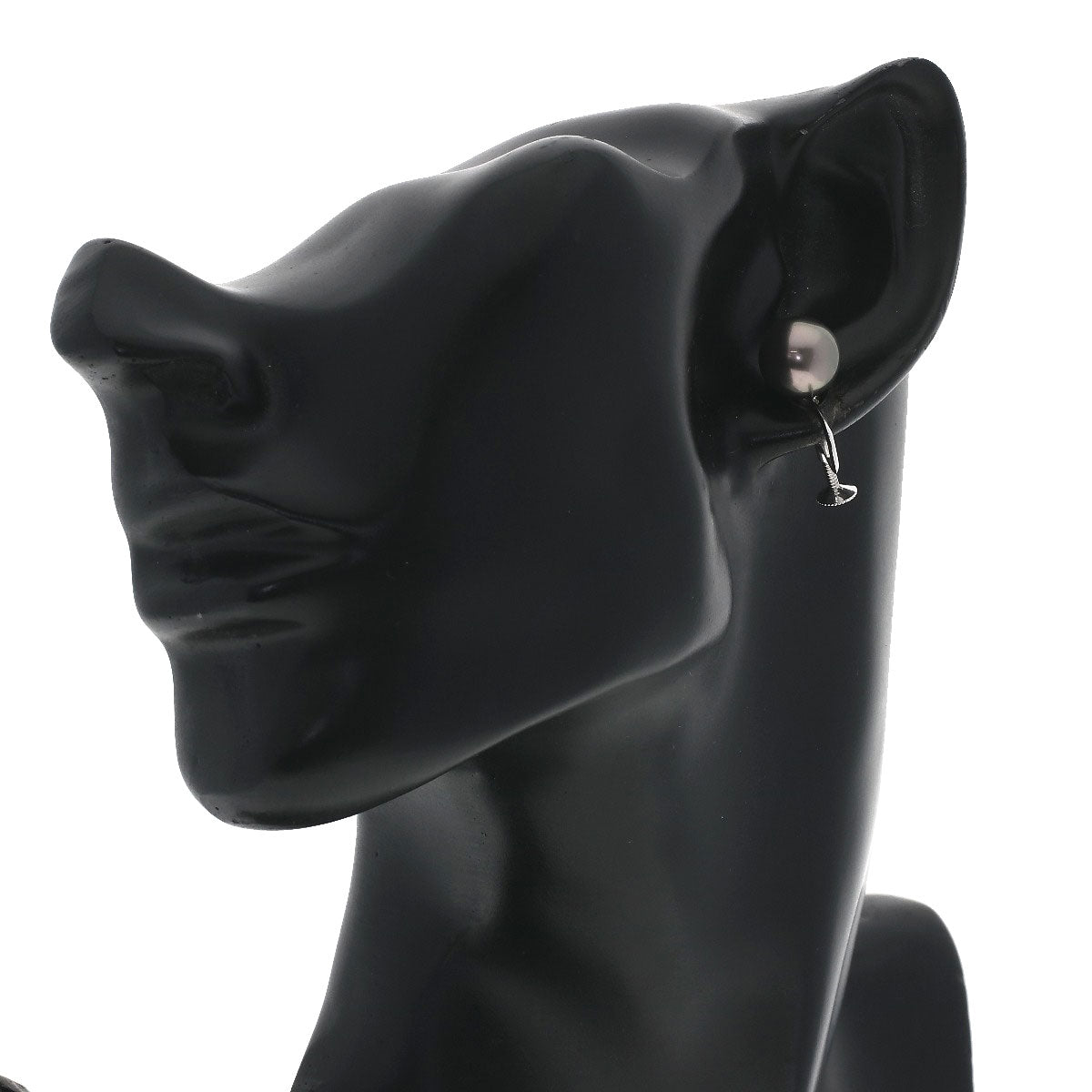 TASAKI Black pearl pearl Earring K14 White Gold Ladies [Used]
