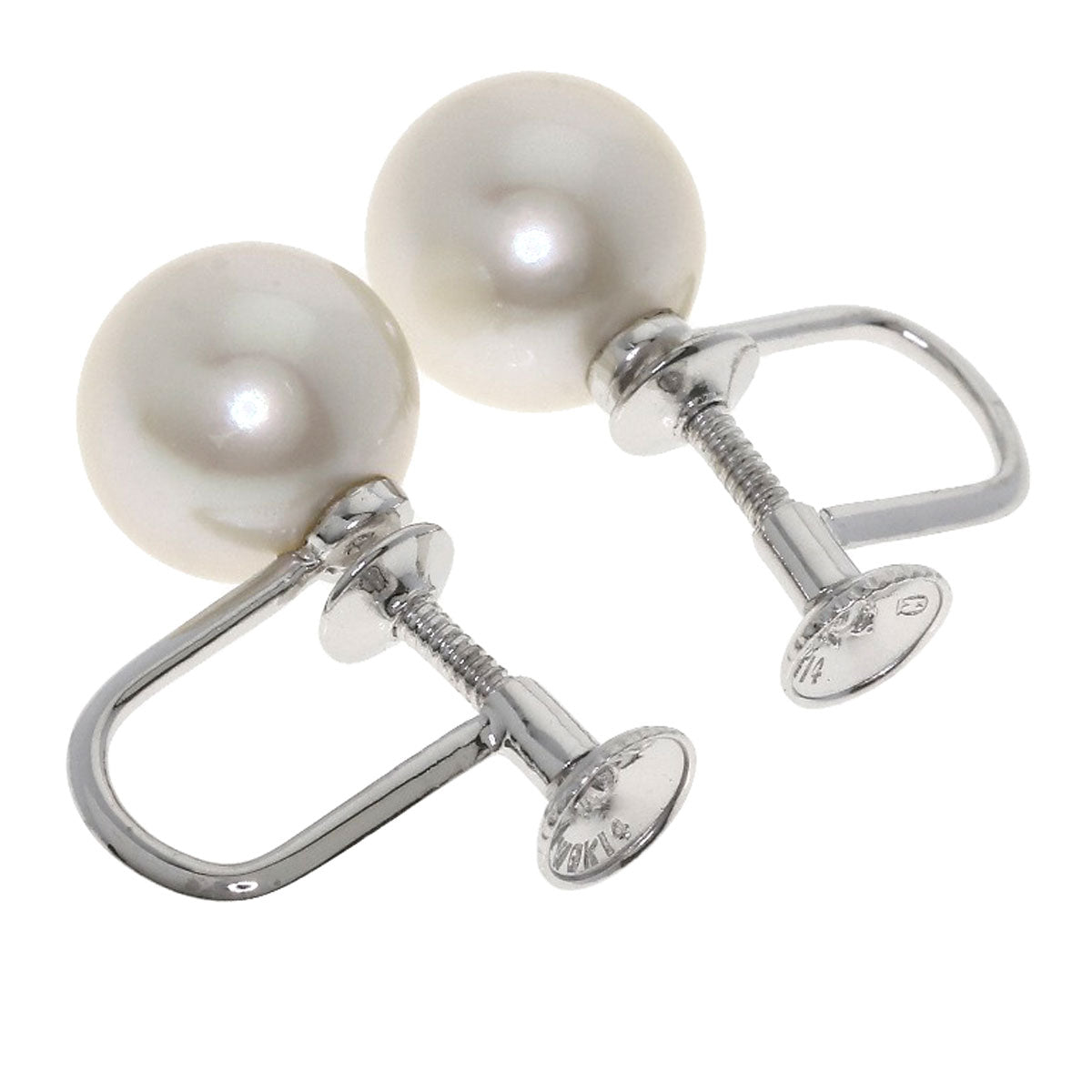 MIKIMOTO Pearl Pearl Earring K14 White Gold Ladies [Used]