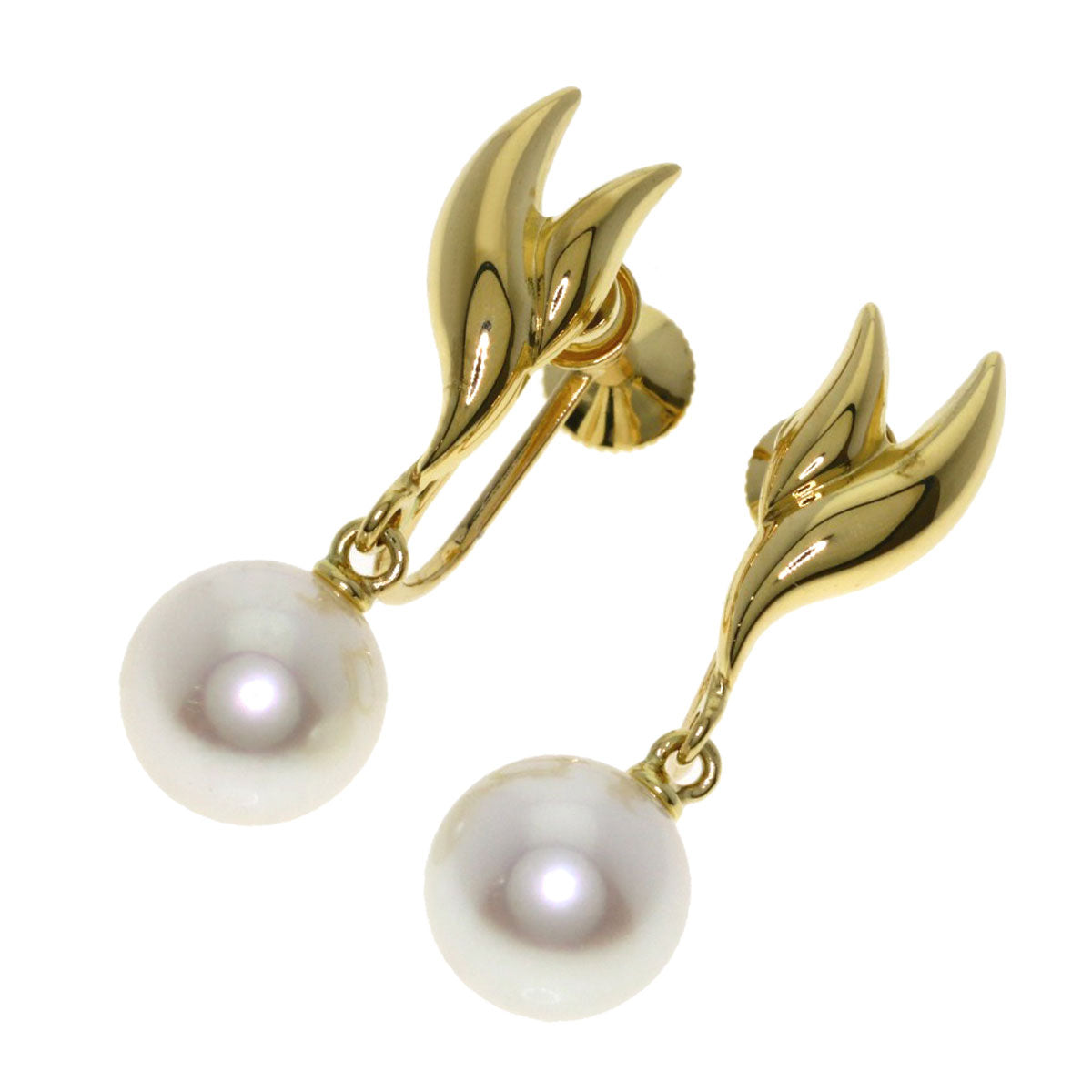MIKIMOTO Pearl Pearl Earring K18 Yellow Gold Ladies [Used]