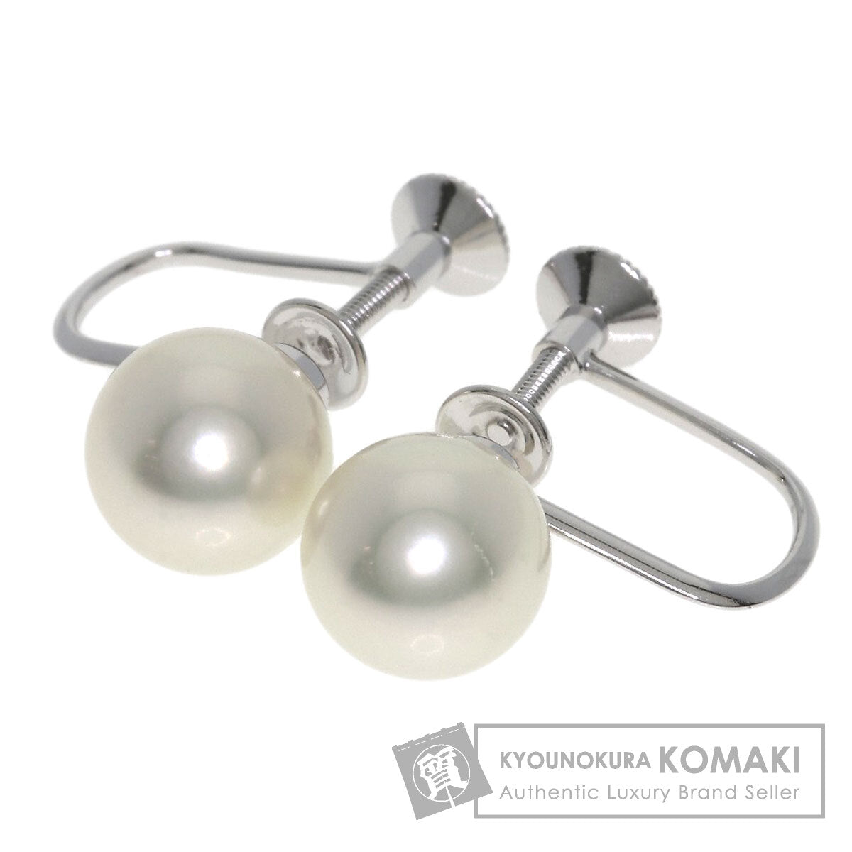 MIKIMOTO Pearl Pearl Earring K14 White Gold Ladies [Used]