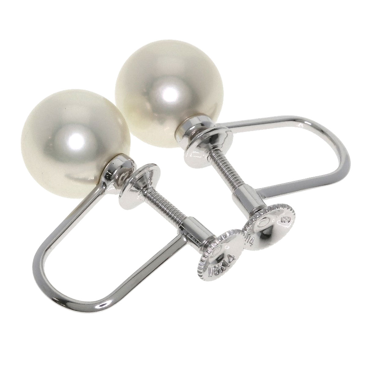 MIKIMOTO Pearl Pearl Earring K14 White Gold Ladies [Used]