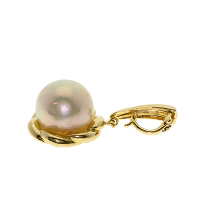 TASAKI Pearl Pearl Diamond Pendant top K18 Yellow Gold Ladies [Used]