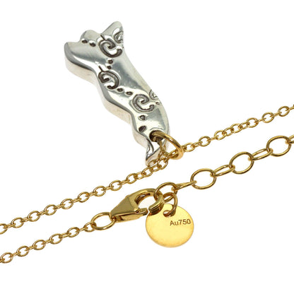 GUCCI GG Ghost Pair Necklace (Single Necklace Only) Necklace K18 Yellow Gold SVLadies [Used]