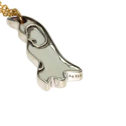 GUCCI GG Ghost Pair Necklace (Single Necklace Only) Necklace K18 Yellow Gold SVLadies [Used]