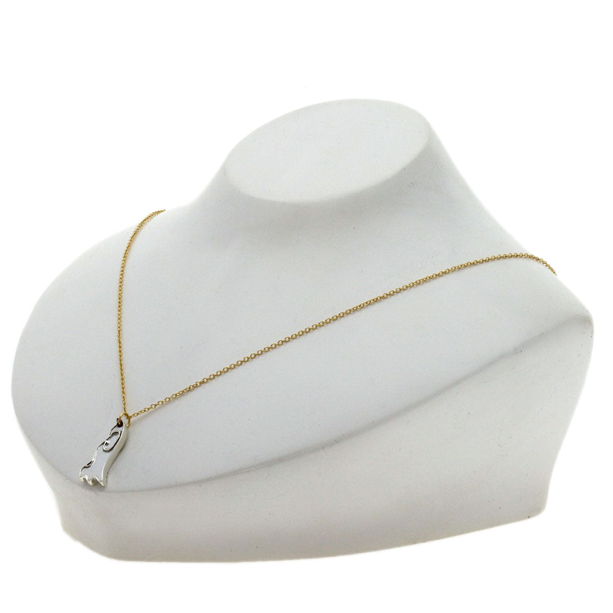 GUCCI GG Ghost Pair Necklace (Single Necklace Only) Necklace K18 Yellow Gold SVLadies [Used]