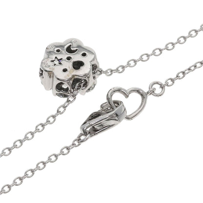 Ponte Vecchio Flower motif Diamond Necklace K18 White Gold Ladies [Used]