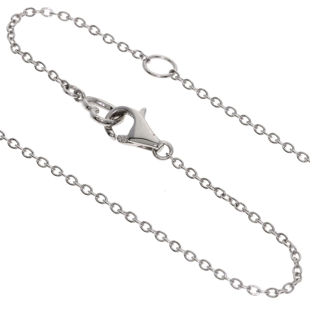 Ponte Vecchio Flower motif Diamond Necklace K18 White Gold Ladies [Used]