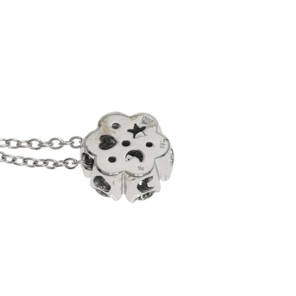 Ponte Vecchio Flower motif Diamond Necklace K18 White Gold Ladies [Used]