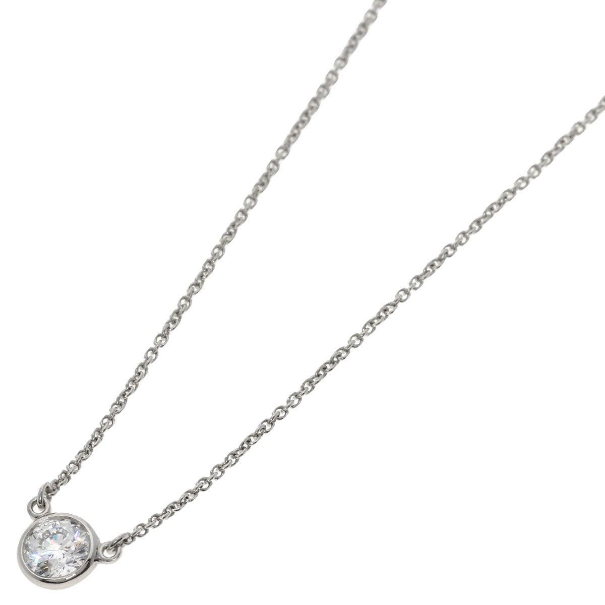 TIFFANY&Co. By The Yard 1P Diamond Necklace Platinum PT950 Ladies [Used]
