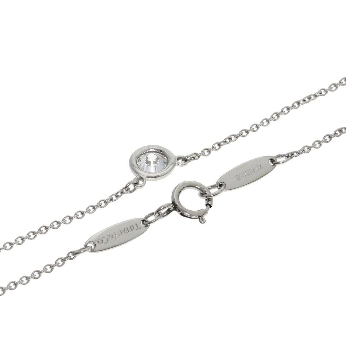 TIFFANY&Co. By The Yard 1P Diamond Necklace Platinum PT950 Ladies [Used]