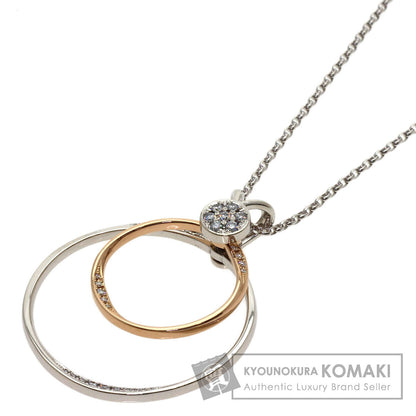 WALTHAM Swing Circle Diamond Pendant top K18 White Gold Ladies [Used]