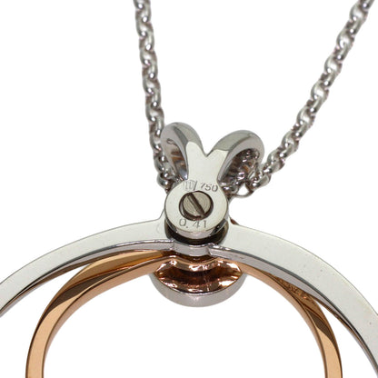 WALTHAM Swing Circle Diamond Pendant top K18 White Gold Ladies [Used]