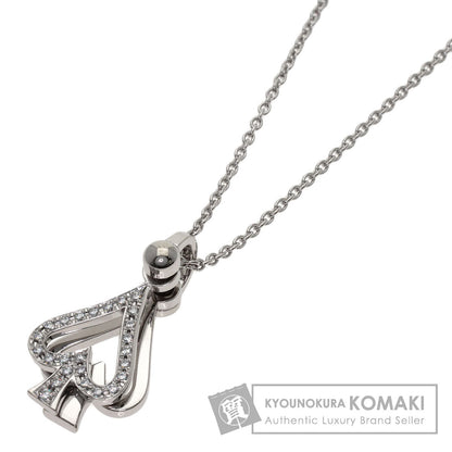 WALTHAM Moving Spade Diamond Necklace K18 White Gold Ladies [Used]