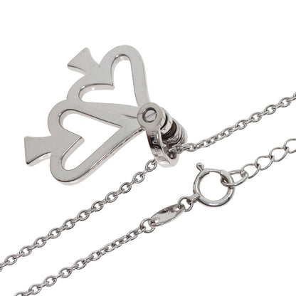 WALTHAM Moving Spade Diamond Necklace K18 White Gold Ladies [Used]