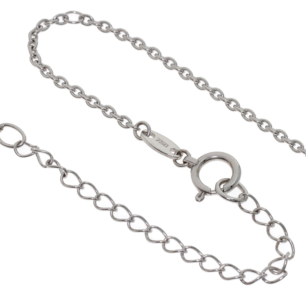 WALTHAM Moving Spade Diamond Necklace K18 White Gold Ladies [Used]