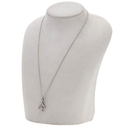 WALTHAM Moving Spade Diamond Necklace K18 White Gold Ladies [Used]
