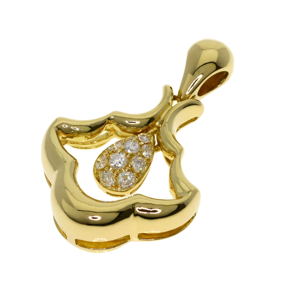 Queen Diamond Pendant top K18 Yellow Gold Ladies [Used]