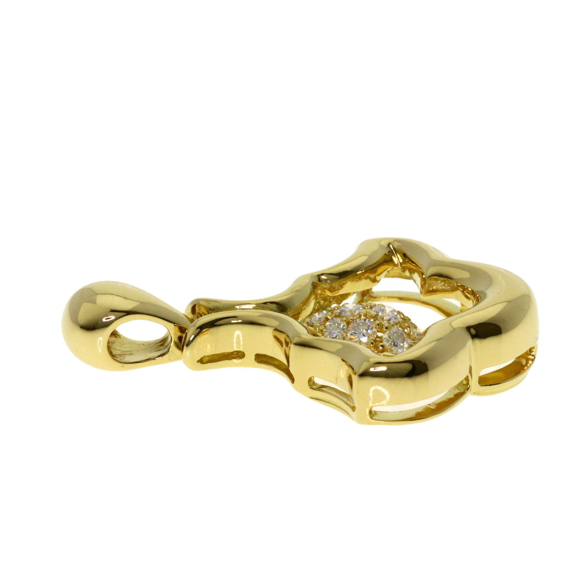Queen Diamond Pendant top K18 Yellow Gold Ladies [Used]
