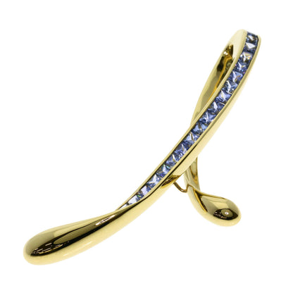 Jeunet Blue sapphire Pendant top K18 Yellow Gold Ladies [Used]