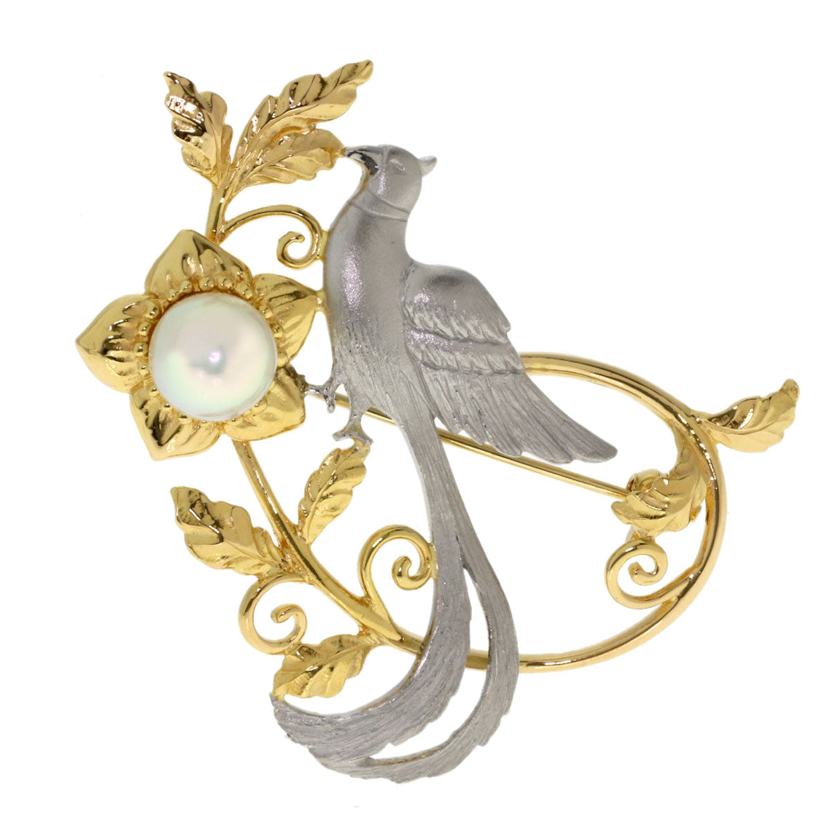 TASAKI Bird Pearl Brooch K18 Yellow Gold PT900Ladies [Used]