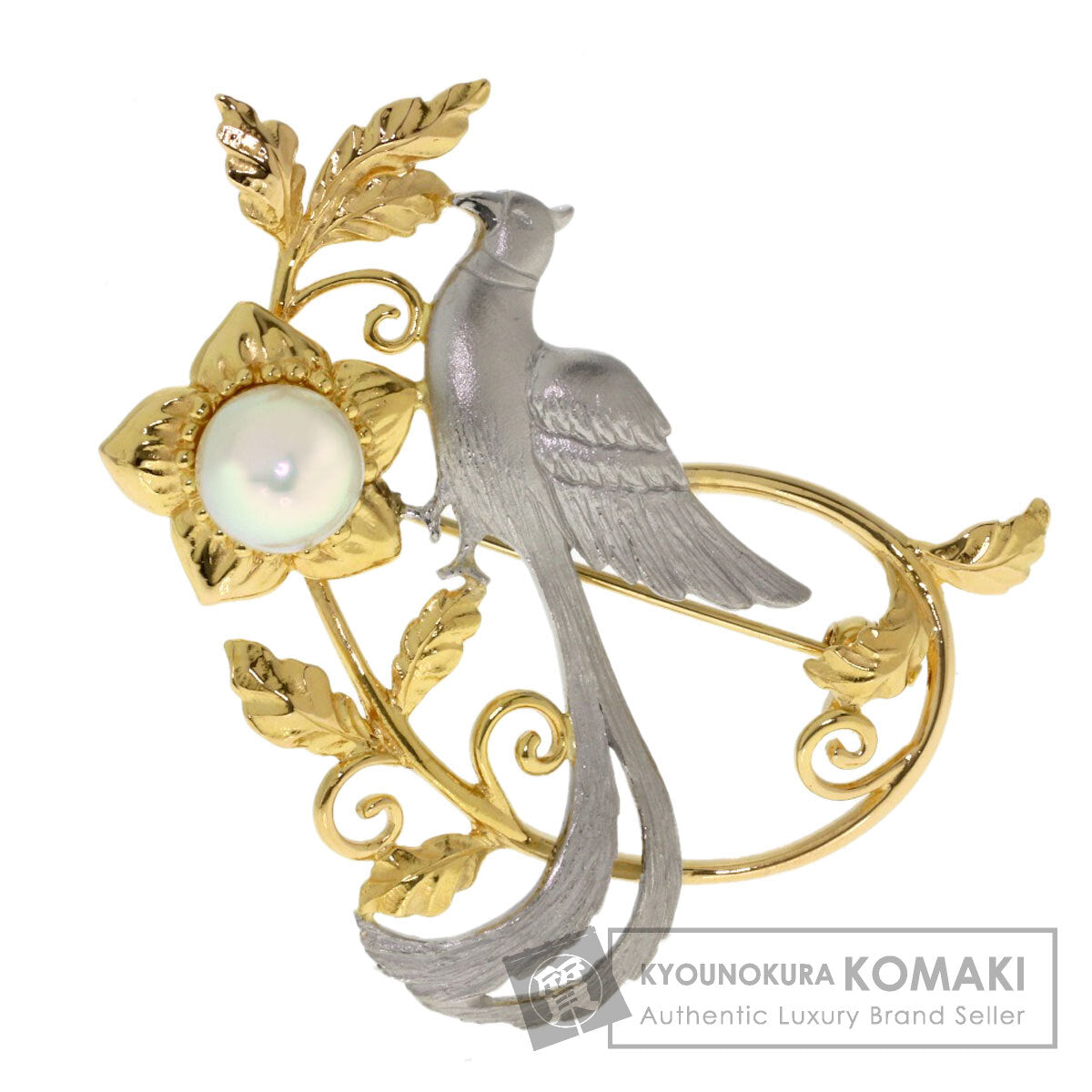 TASAKI Bird Pearl Brooch K18 Yellow Gold PT900Ladies [Used]