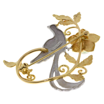 TASAKI Bird Pearl Brooch K18 Yellow Gold PT900Ladies [Used]