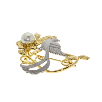 TASAKI Bird Pearl Brooch K18 Yellow Gold PT900Ladies [Used]