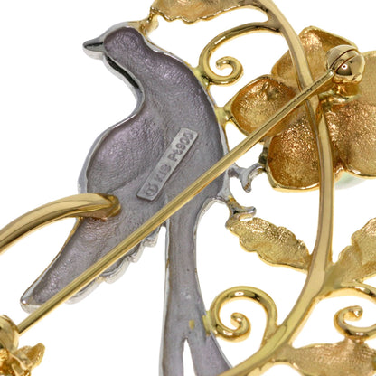 TASAKI Bird Pearl Brooch K18 Yellow Gold PT900Ladies [Used]