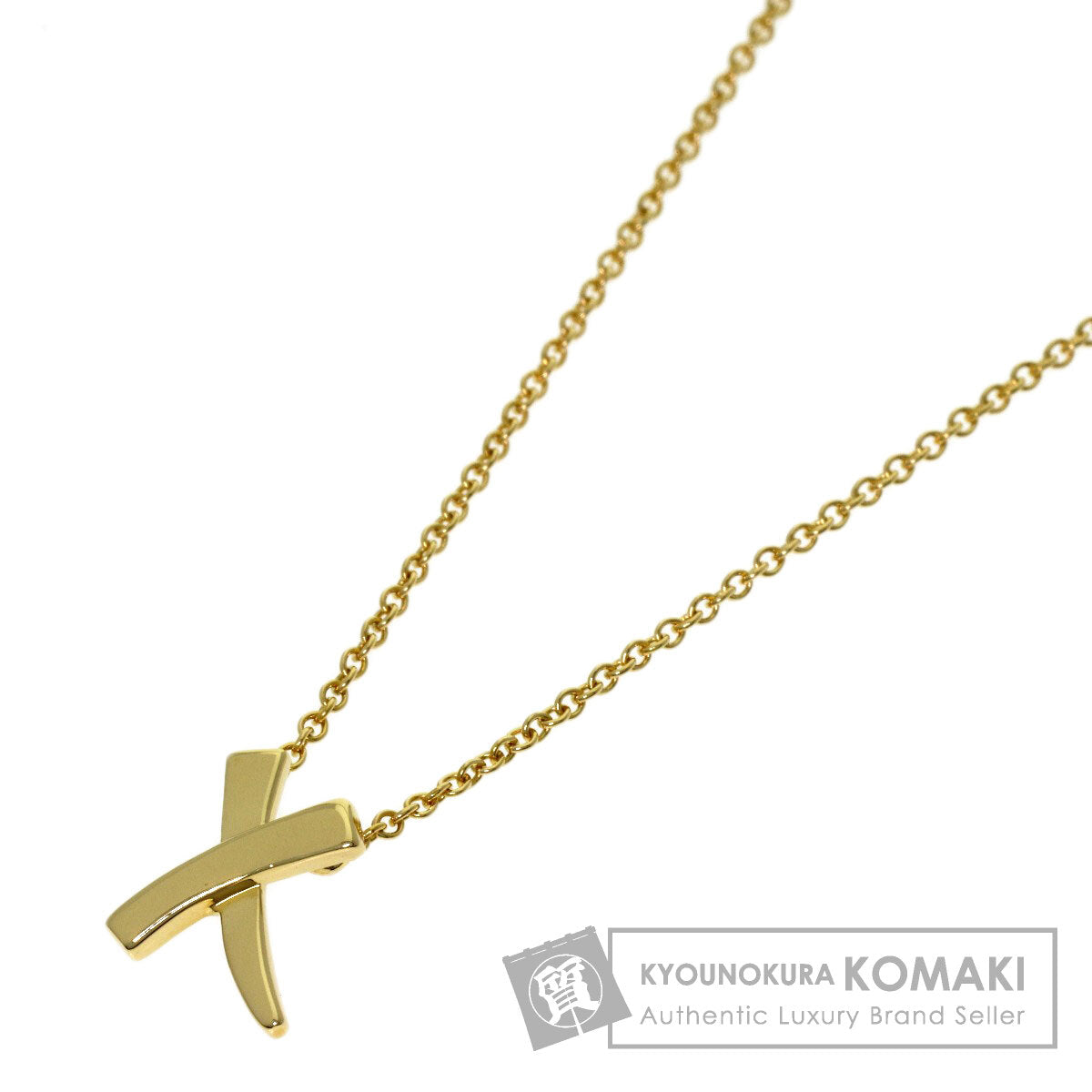 TIFFANY&Co. kiss Necklace K18 Yellow Gold Ladies [Used]