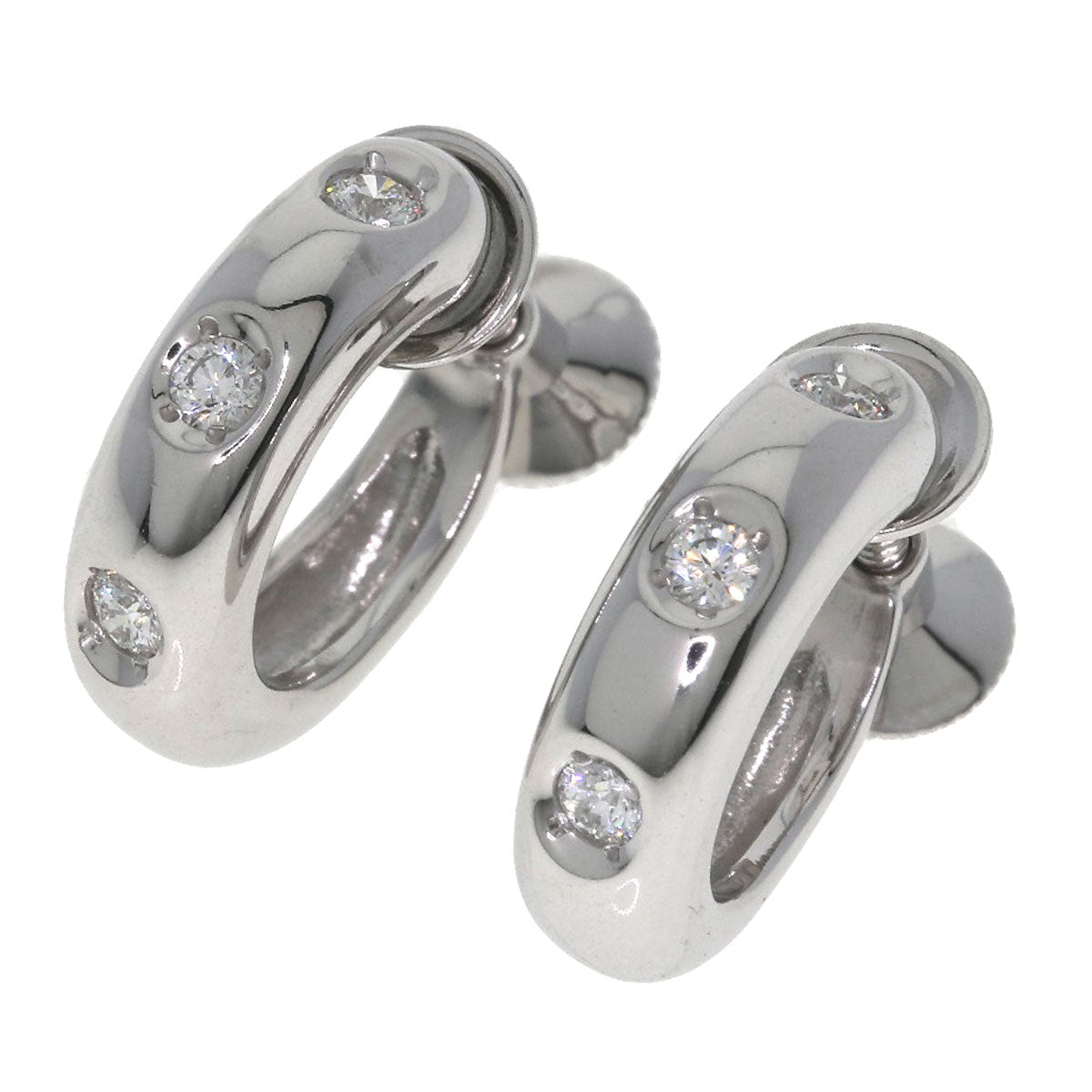 MIKIMOTO Diamond Earring K18 White Gold Ladies [Used]