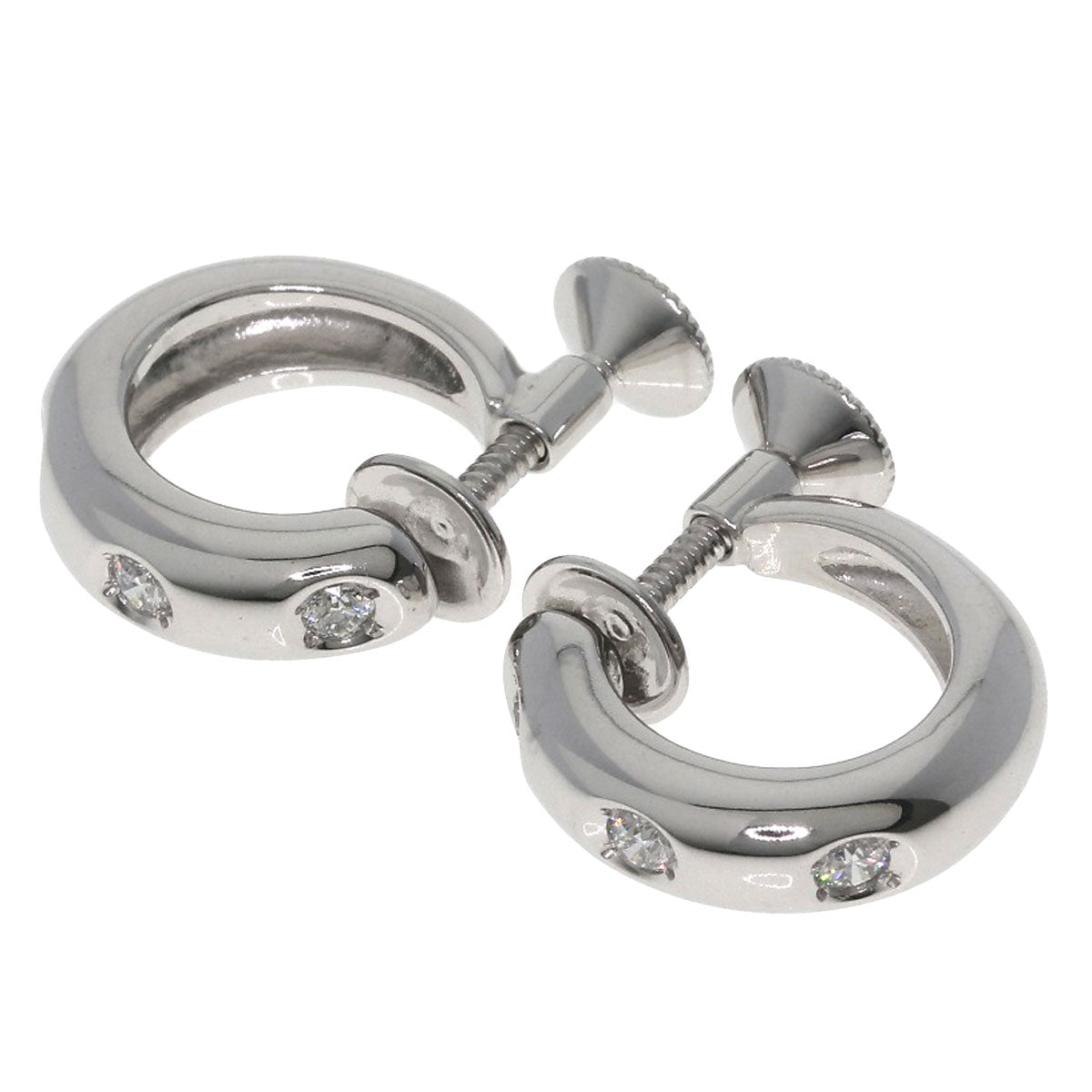 MIKIMOTO Diamond Earring K18 White Gold Ladies [Used]