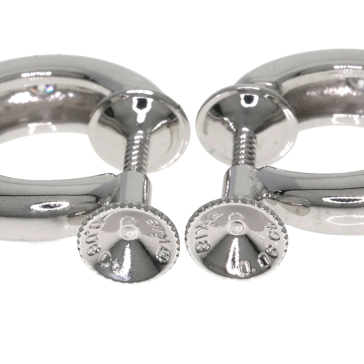 MIKIMOTO Diamond Earring K18 White Gold Ladies [Used]