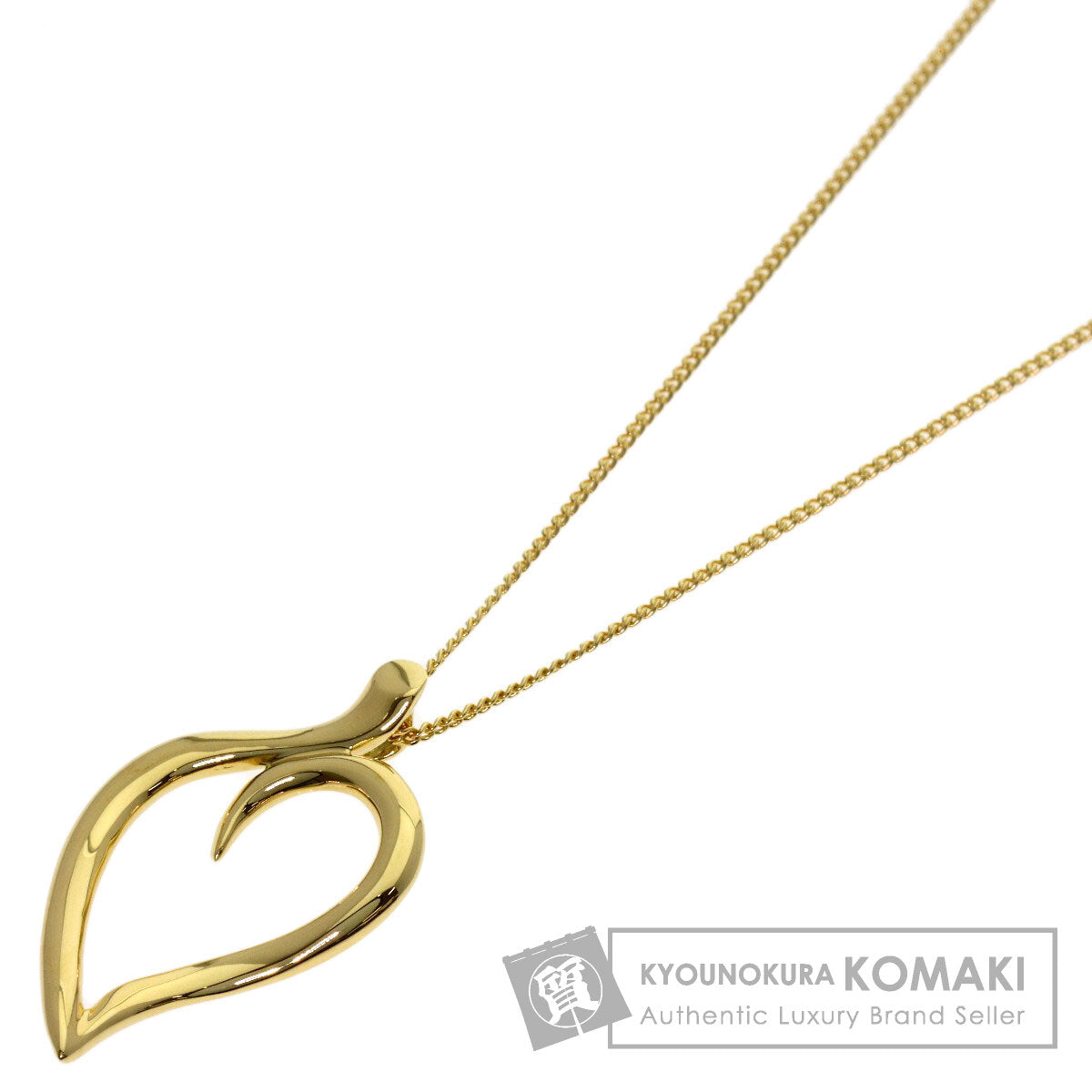 TIFFANY&Co. Leaf heart Necklace K18 Yellow Gold Ladies [Used]