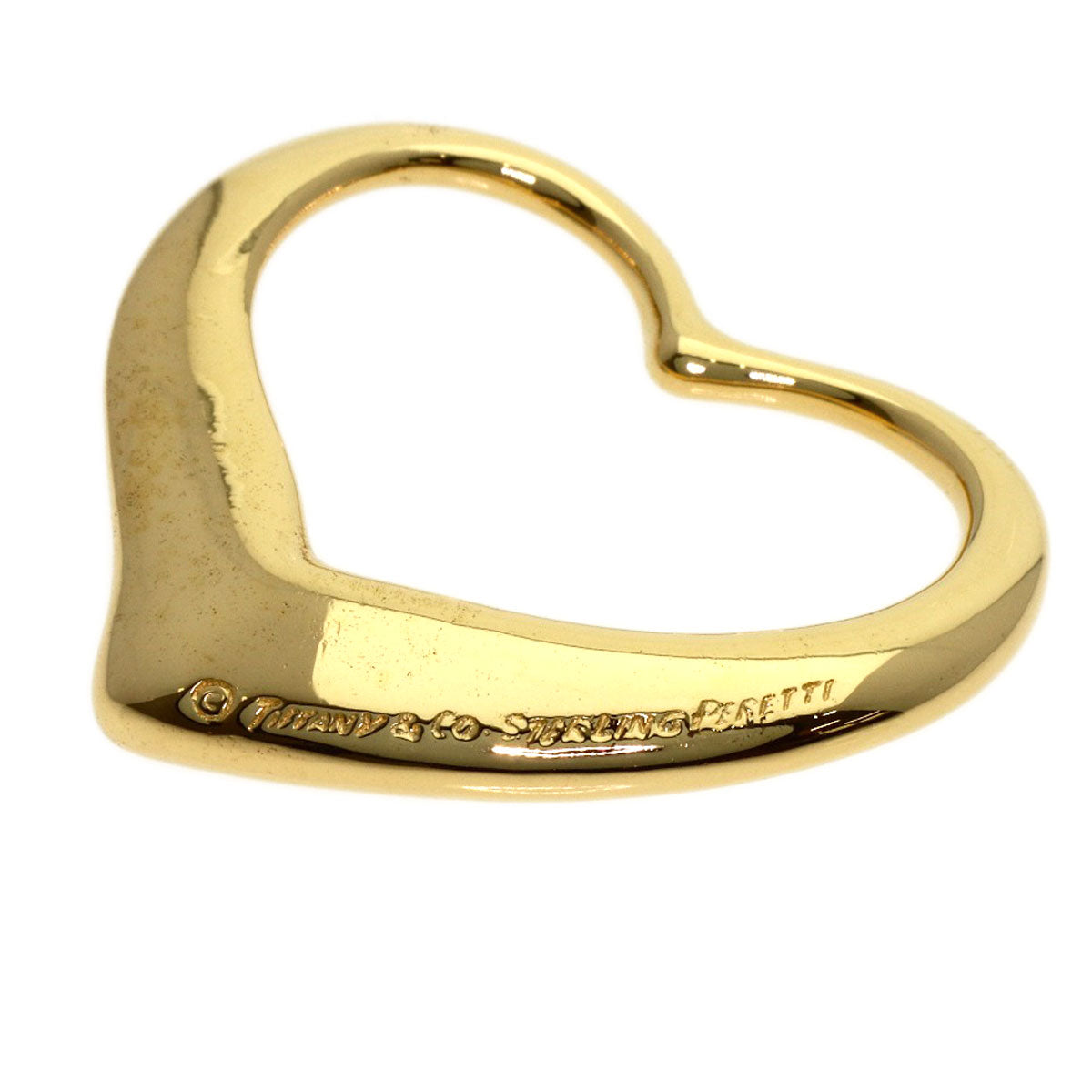 TIFFANY&Co. Open heart Pendant top K18 Yellow Gold Ladies [Used]