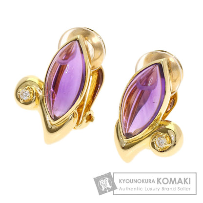 TASAKI Amethyst 1P Diamond Earring K18 Yellow Gold Ladies [Used]