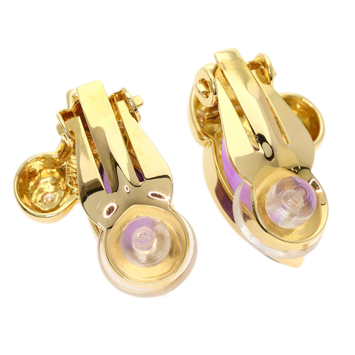 TASAKI Amethyst 1P Diamond Earring K18 Yellow Gold Ladies [Used]
