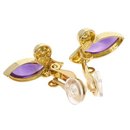 TASAKI Amethyst 1P Diamond Earring K18 Yellow Gold Ladies [Used]