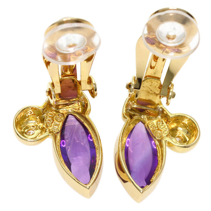 TASAKI Amethyst 1P Diamond Earring K18 Yellow Gold Ladies [Used]