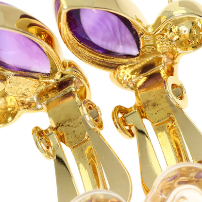 TASAKI Amethyst 1P Diamond Earring K18 Yellow Gold Ladies [Used]