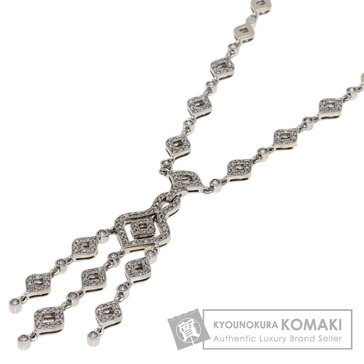 3.85ct Diamond Necklace K18 White Gold 53.2g　Ladies