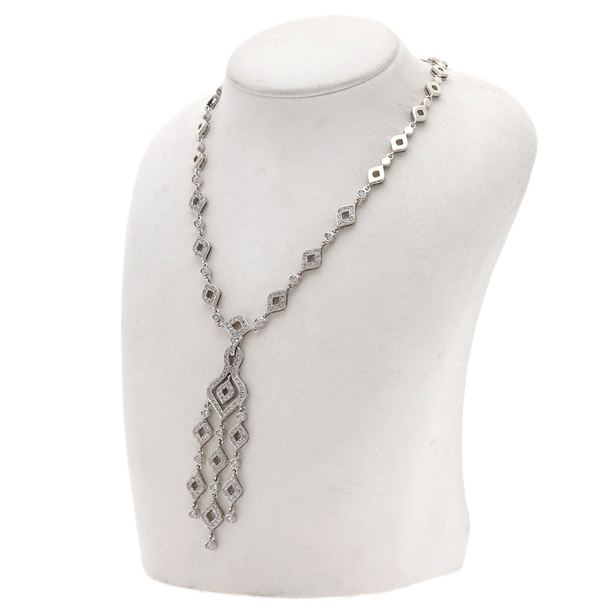 3.85ct Diamond Necklace K18 White Gold 53.2g　Ladies